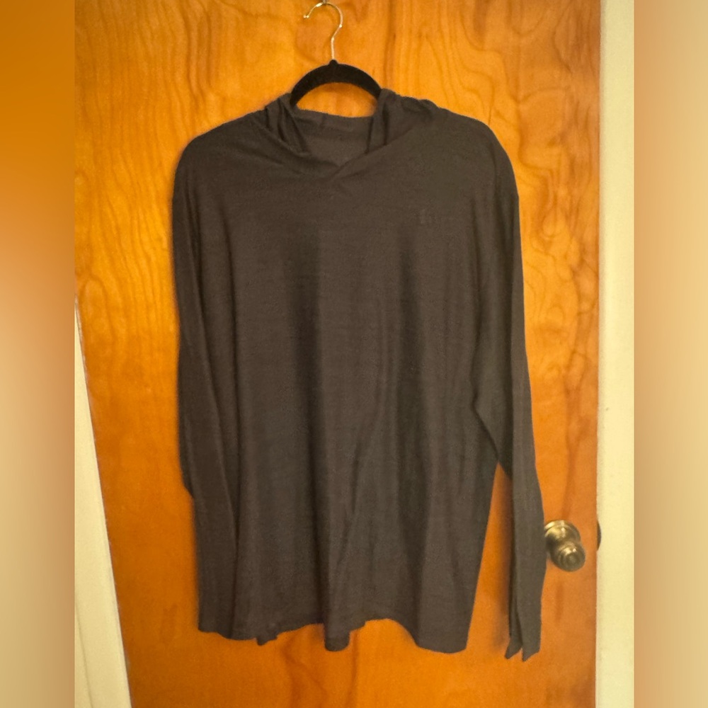 ✨Nike Men’s Dark Gray Dri-Fit Long Sleeve Hooded Shirt - Size XXL, EUC
